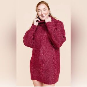 Francesca's HARPER HERITAGE Turtleneck Sweater Dress Sz XS